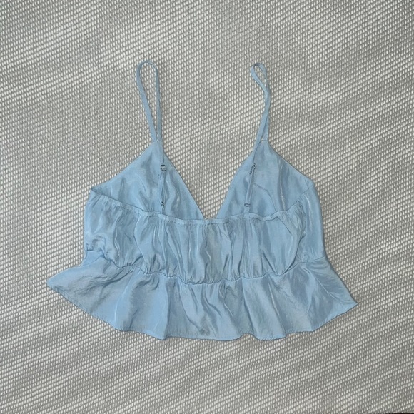 Pacsun L.A. hearts blue open front flowy crop top - Picture 2 of 6